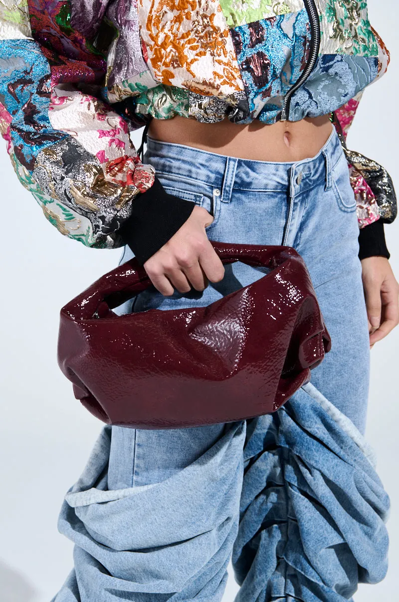 LEATHER LOVIN' PU PURSE IN BURGUNDY