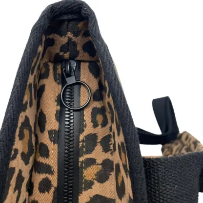Leopard Print Cotton Sling Bag - Regular