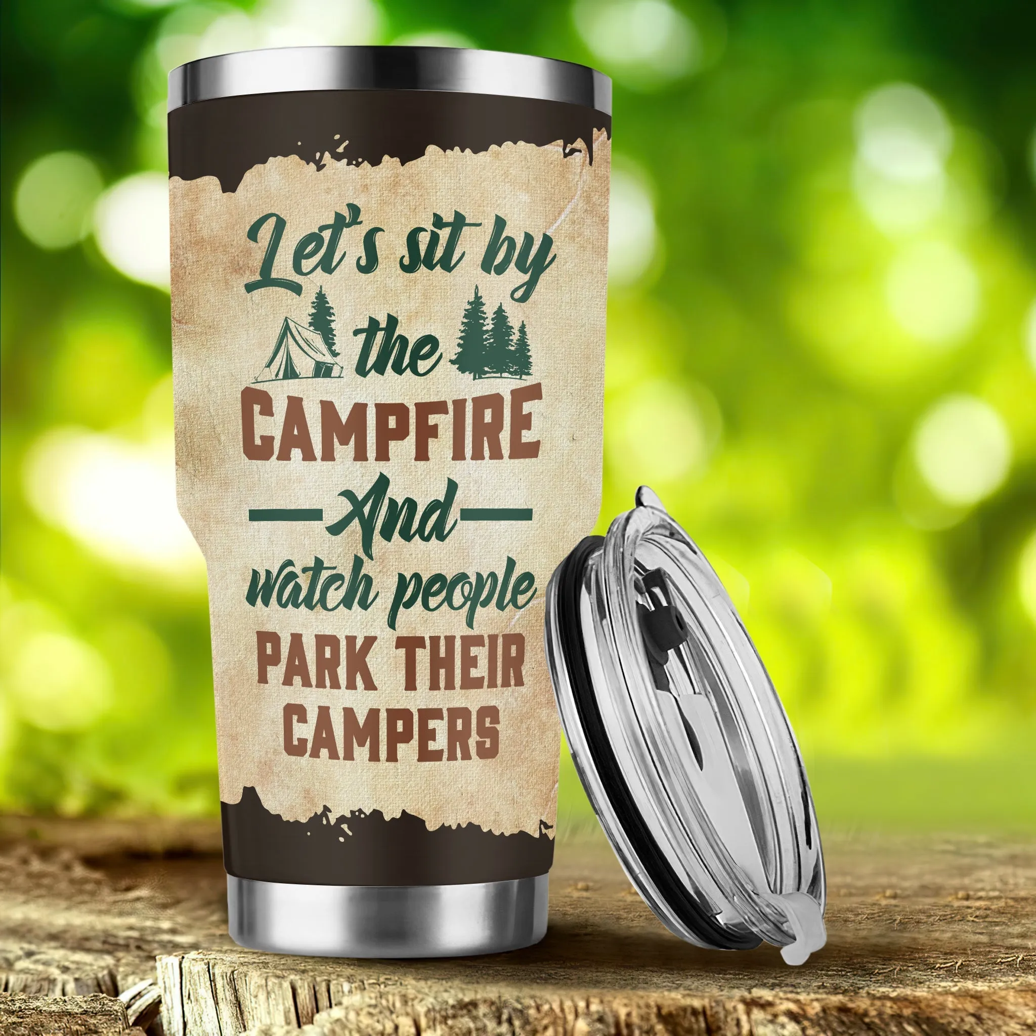 Let's Sit By The Campfire - Personalized Name Tumbler 22 - Nsd99