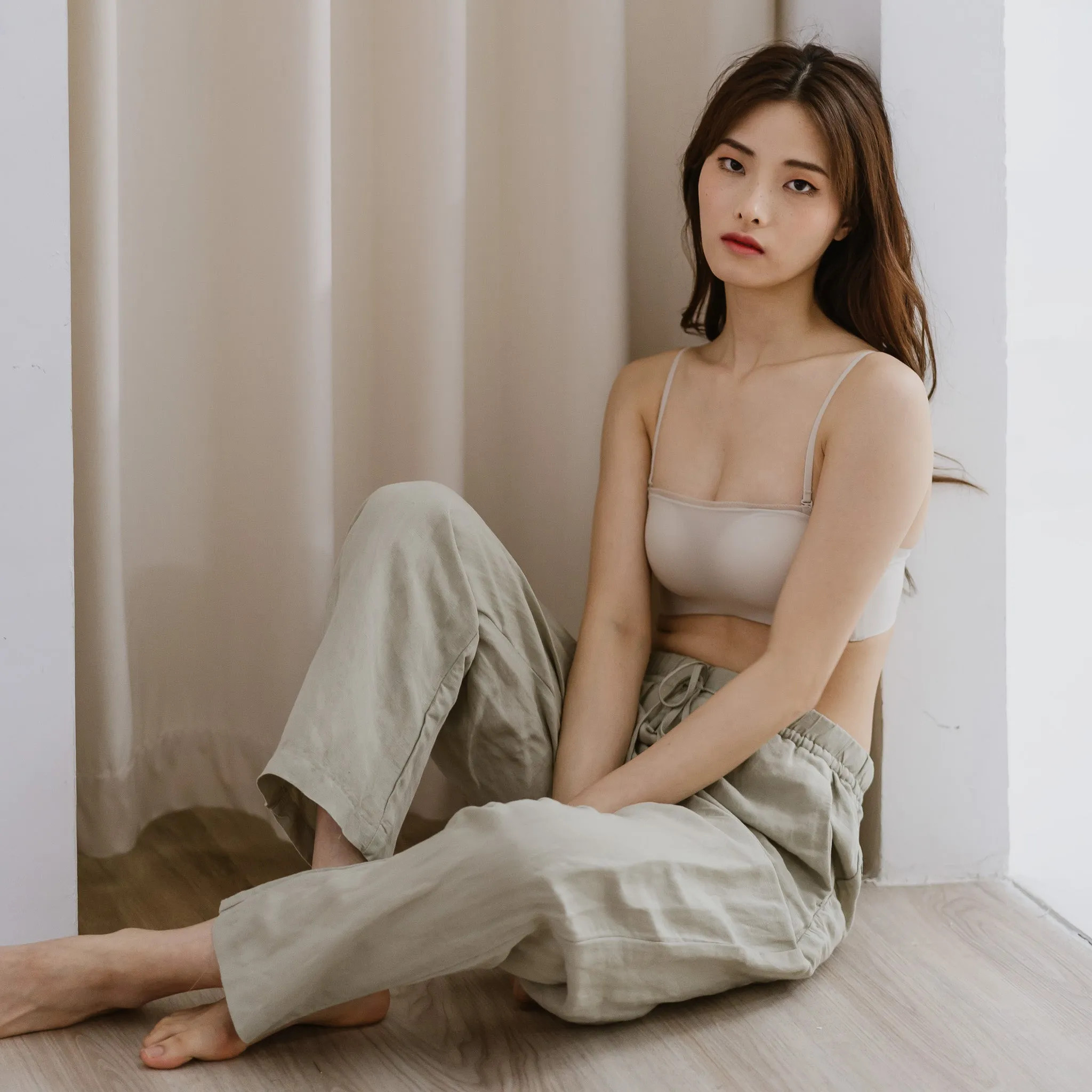 Lifting-Bandeau Modal 2-in-1 Wireless Bra in Creme Nude