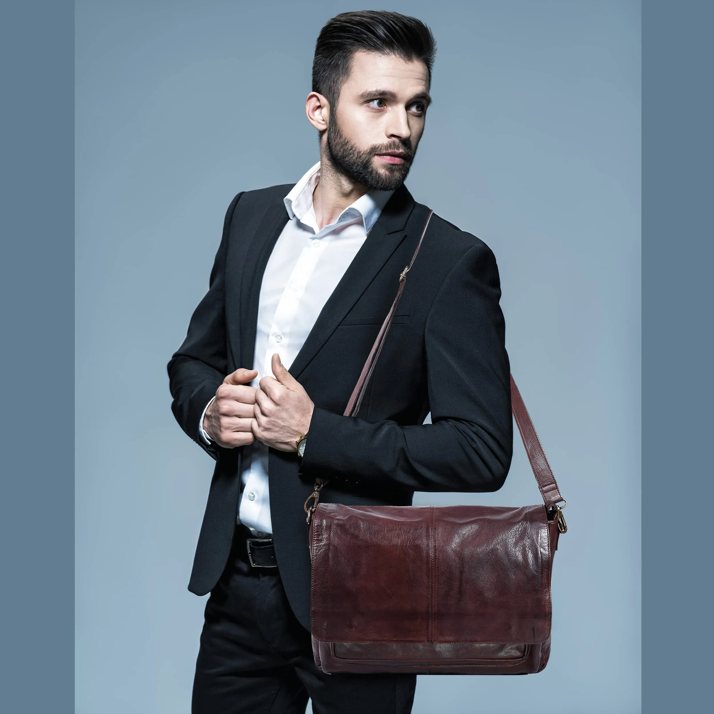 Lightweight Leather Bags For Office And College | For Men | Multiple Compartments | Multipurpose Brown Messenger Bags
