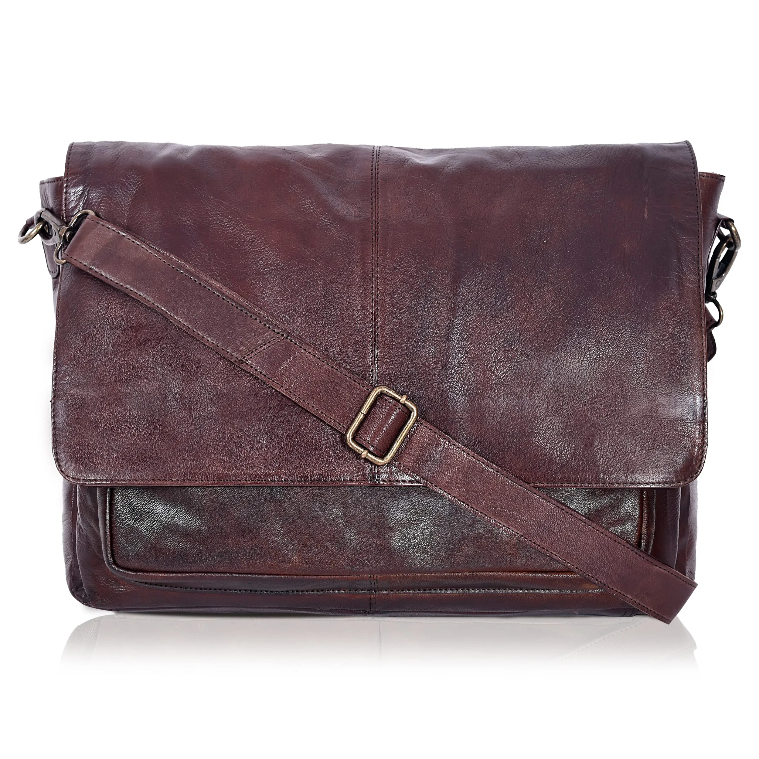 Lightweight Leather Bags For Office And College | For Men | Multiple Compartments | Multipurpose Brown Messenger Bags