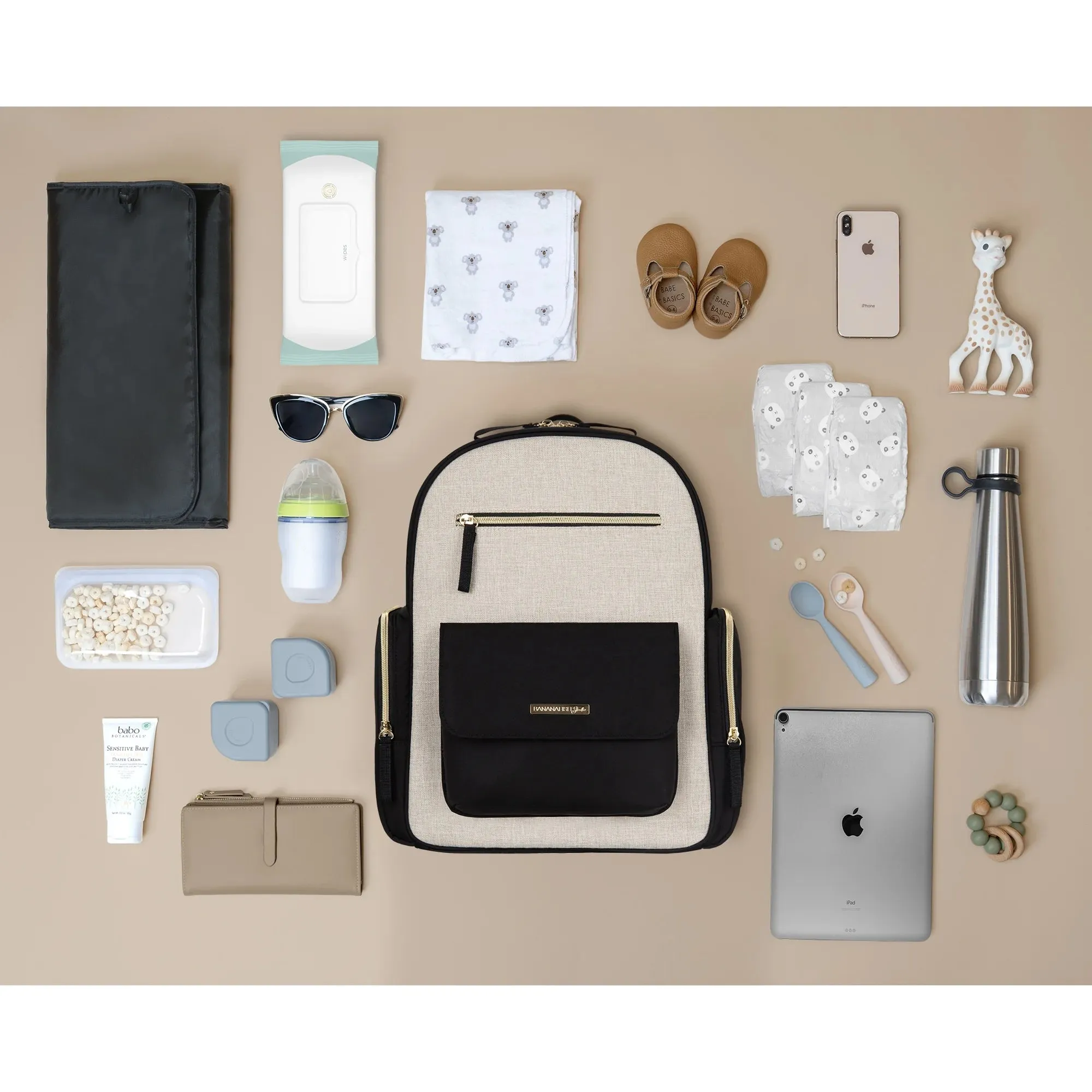 Linen Back Pack Diaper Bag, Infant/Toddler
