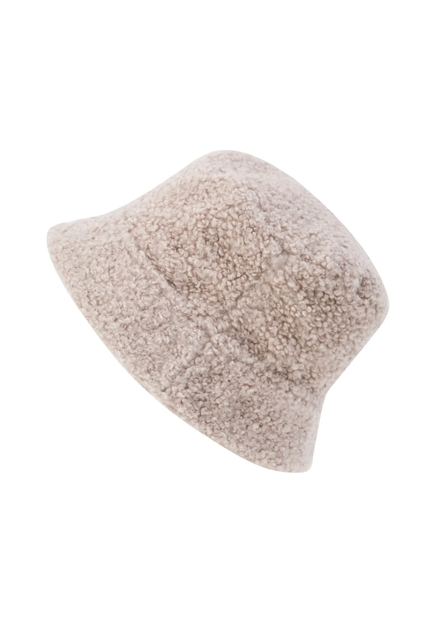 London Women Shearling Bucket Hat - Beige