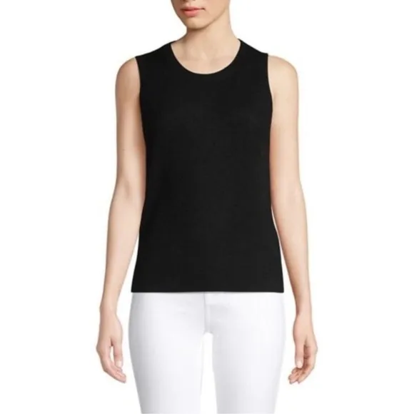 Lord &amp;‎ Taylor Cashmere Crewneck Black Vest. NWT. Small.