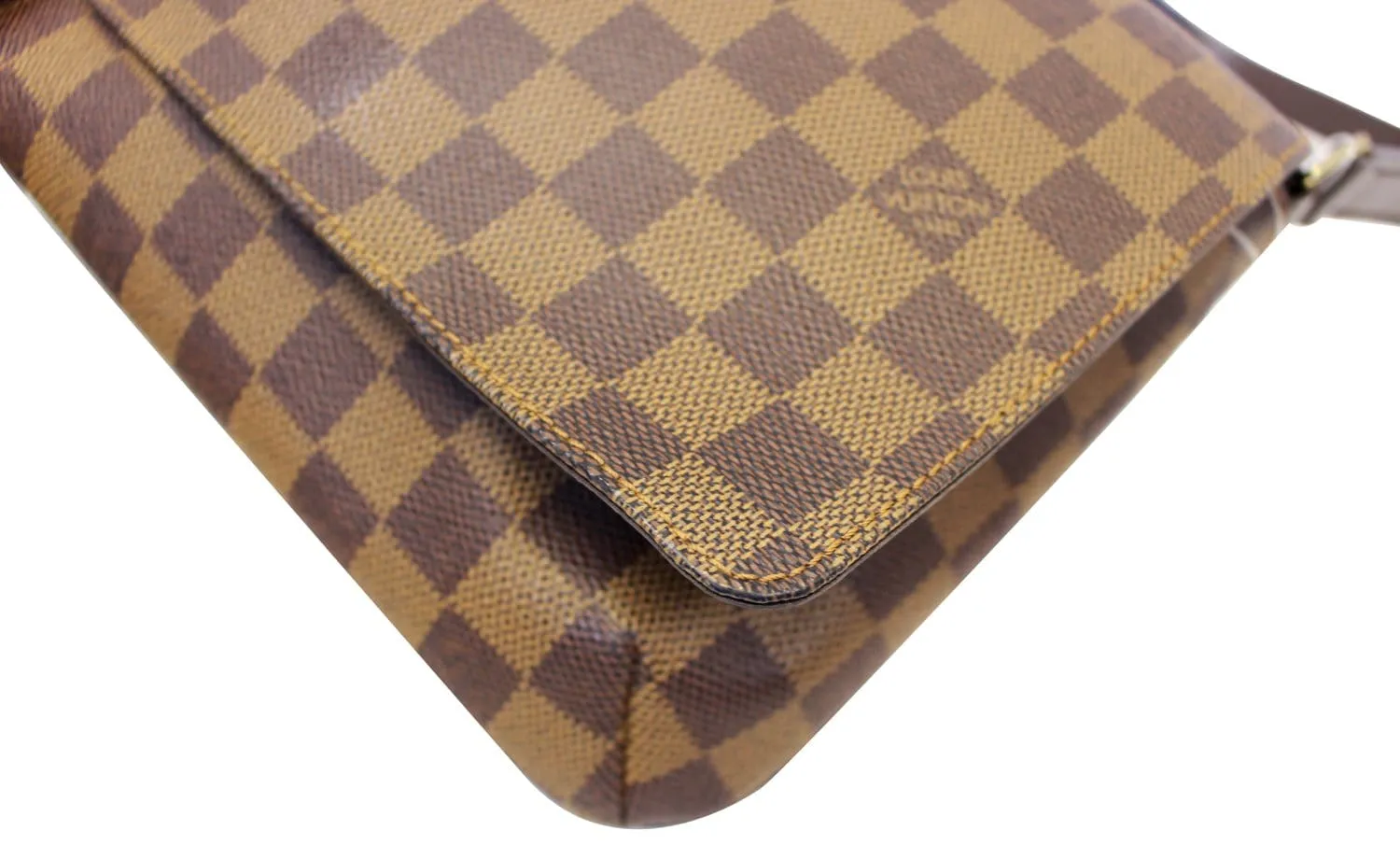 LOUIS VUITTON Damier Ebene Musette Tango Brown Shoulder Bag