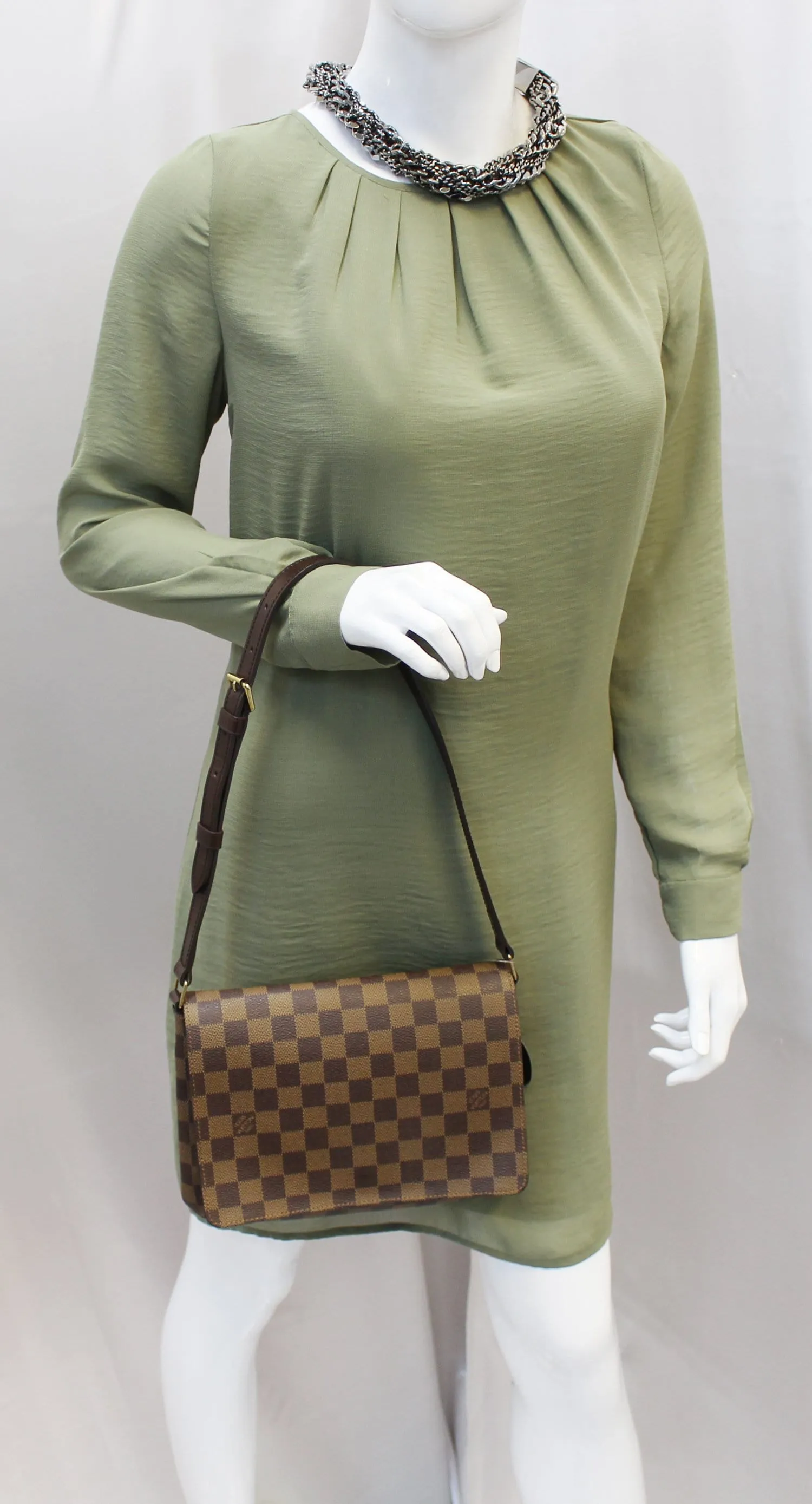 LOUIS VUITTON Damier Ebene Musette Tango Brown Shoulder Bag