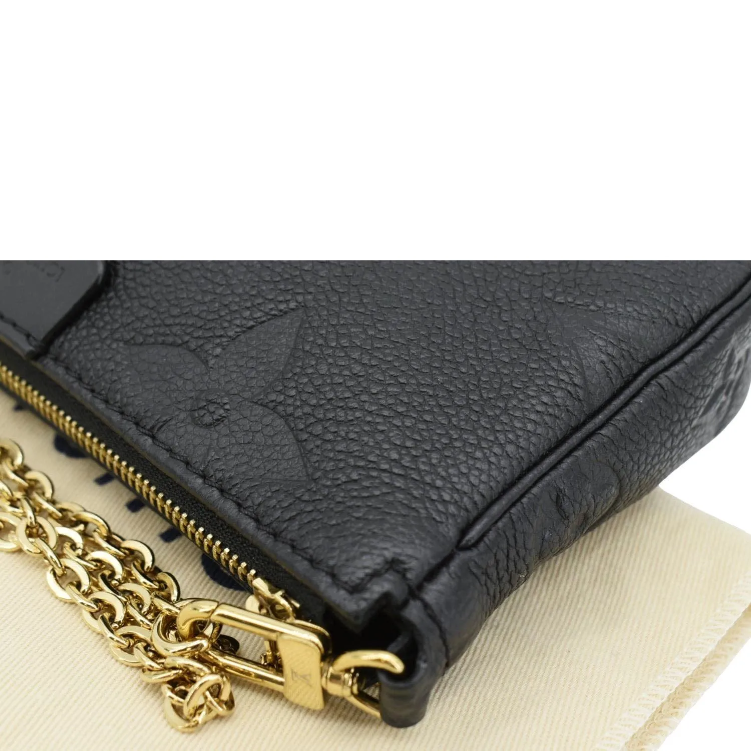 LOUIS VUITTON Pochette Accessoires Monogram Empreinte Shoulder Bag Black