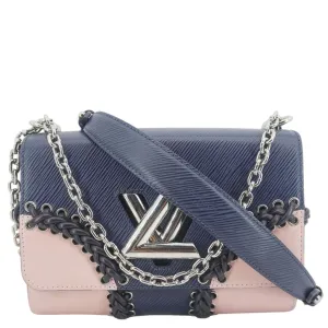 LOUIS VUITTON Twist MM Braided Epi Leather Shoulder Bag Blue