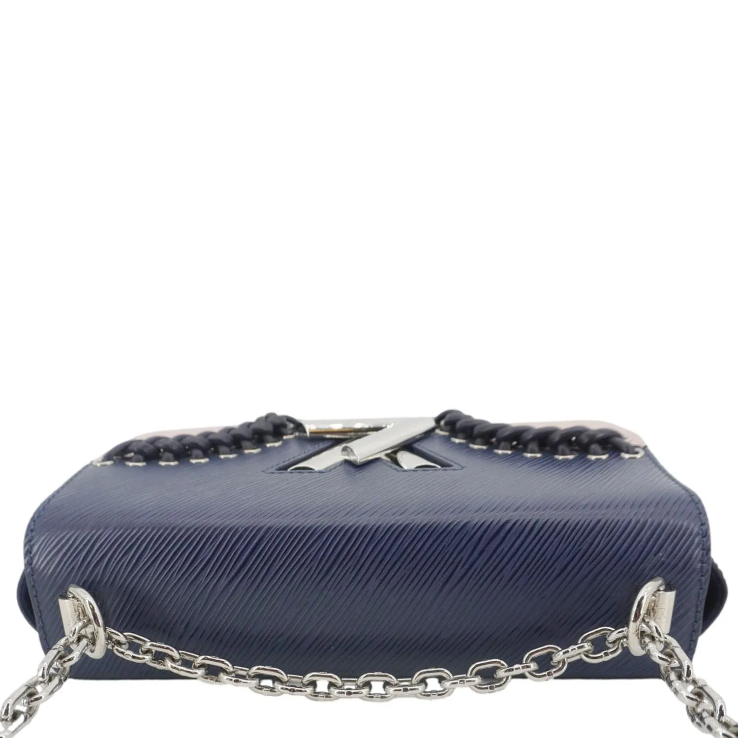 LOUIS VUITTON Twist MM Braided Epi Leather Shoulder Bag Blue