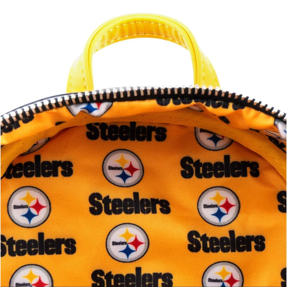 Loungefly NFL Pittsburgh Steelers Logo AOP Mini Backpack