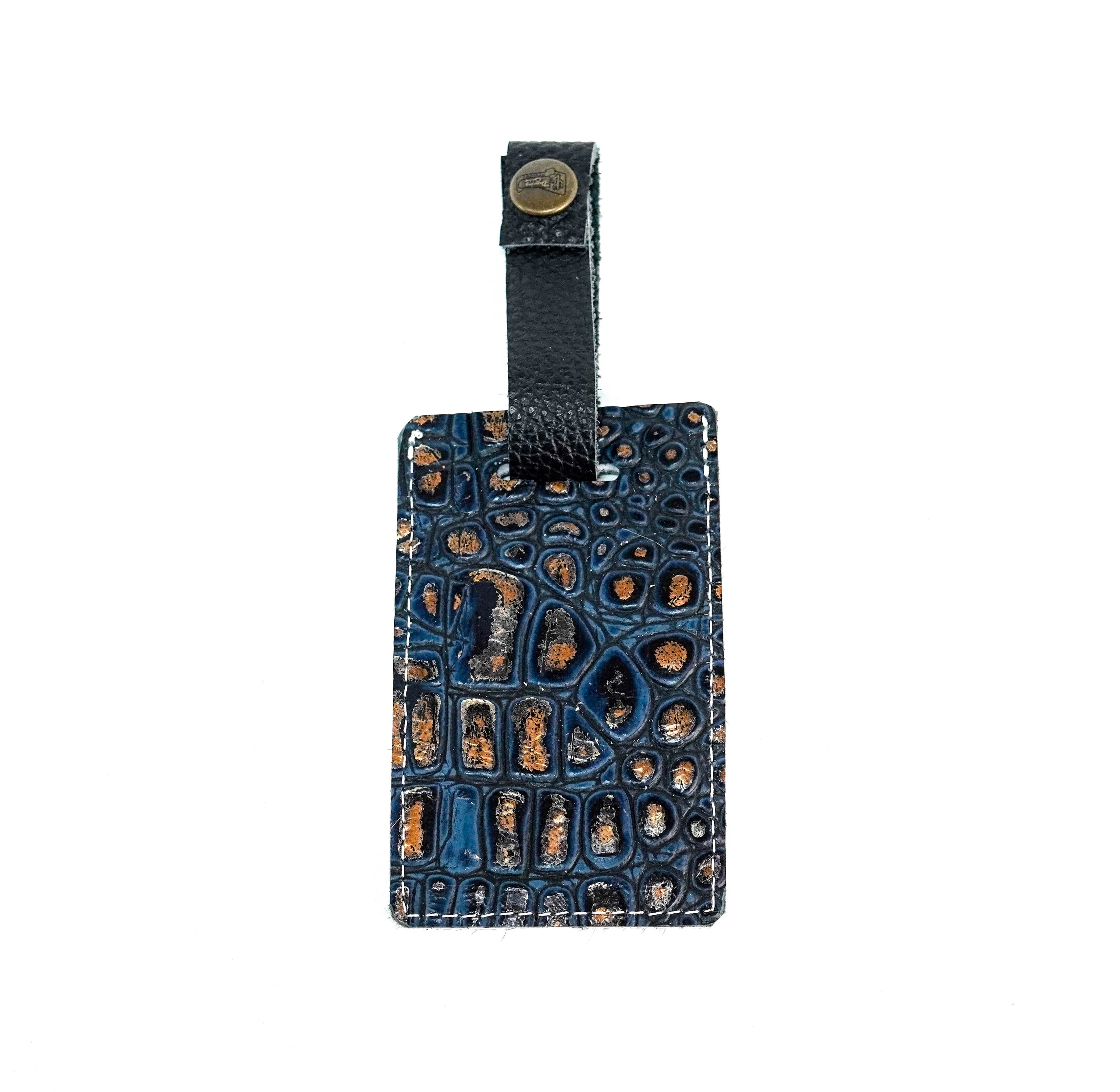 Luggage Tag - Salt & Pepper w/ Midnight Croc