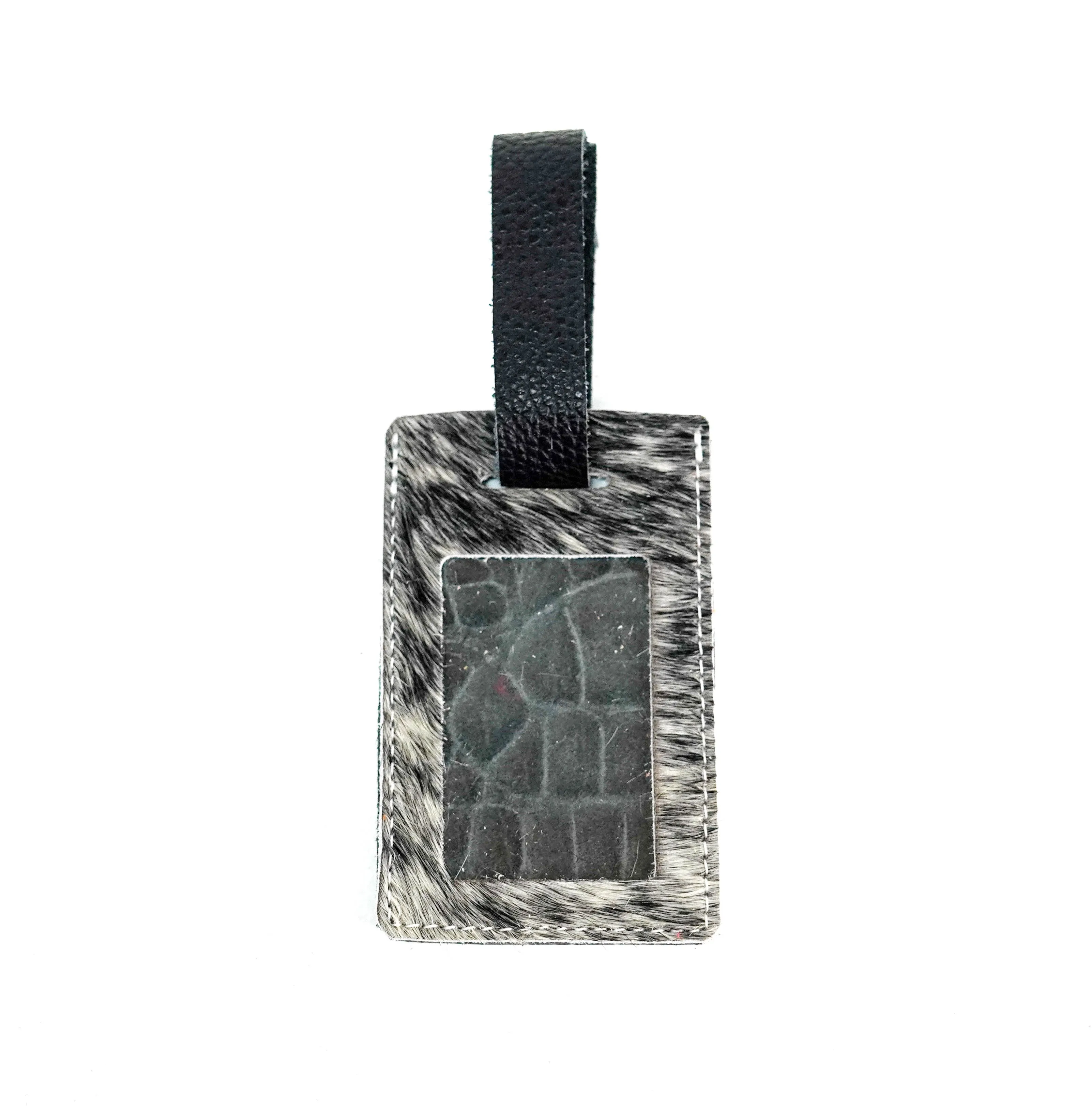 Luggage Tag - Salt & Pepper w/ Midnight Croc