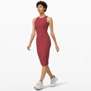 Lululemon‎ Brunch and Back Dress Chianti. Color Garnet like new .