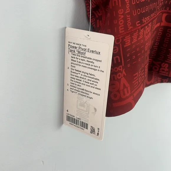 Lululemon Power Pivot Everlux Tank Top Motif