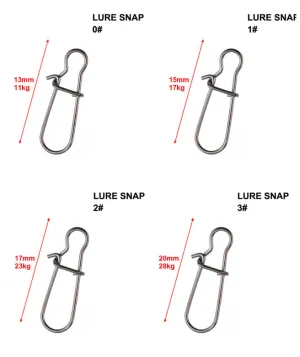 Lure Snap in 4 Sizes 0#-3# 80pcs