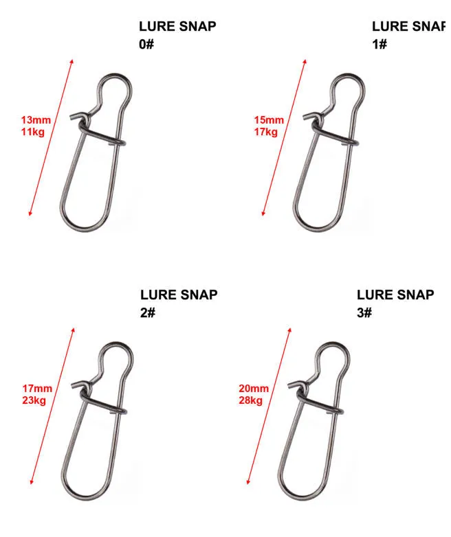 Lure Snap in 4 Sizes 0#-3# 80pcs