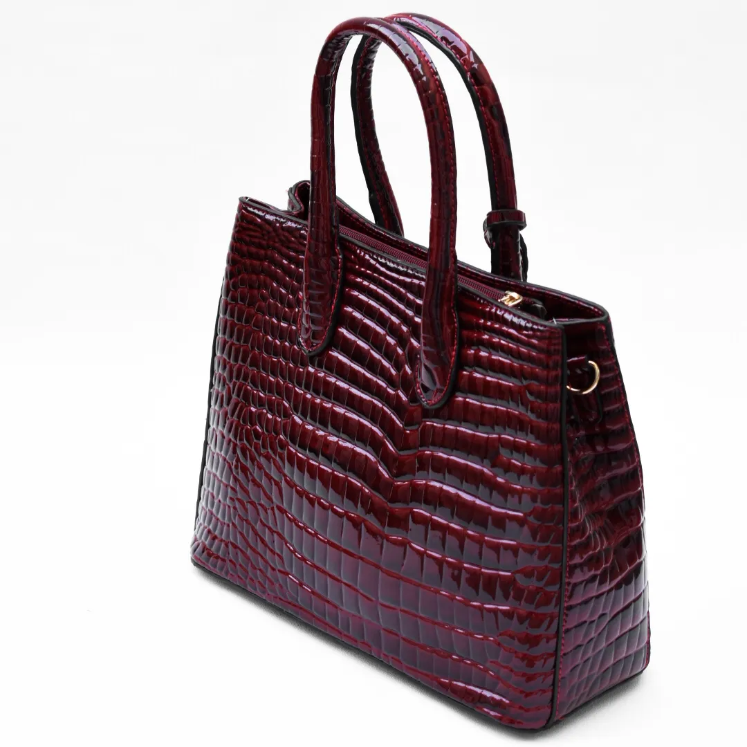 Luxe Croco Bag Maroon