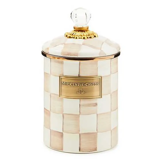 MacKenzie-Childs -Medium Canister - Mocha Check