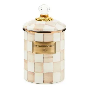 MacKenzie-Childs -Medium Canister - Mocha Check
