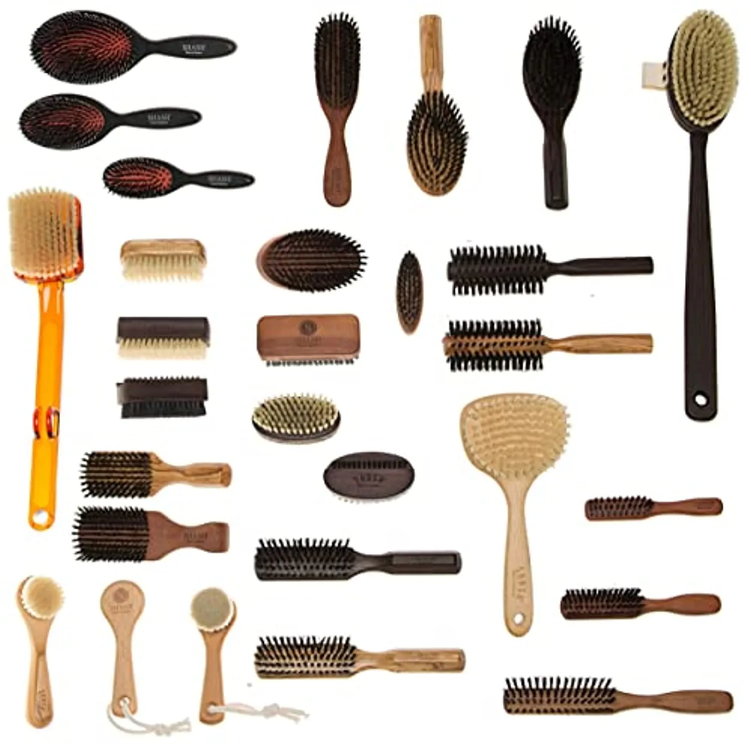 Made in Germany - SHASH Natural 100% Natural Boar Bristle Nail Brush - Gently Removes Dirt and Grime for Clean Hands - Exfoliates Skin for Soft, Smooth Texture, Wood (Olive)
