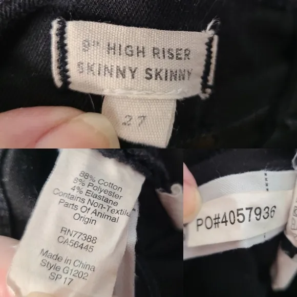 Madewell 9&quot; High Riser Skinny Skinny Black Jeans