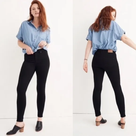 Madewell 9&quot; High Riser Skinny Skinny Black Jeans