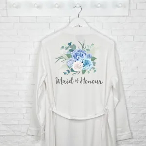 Maid Of Honour Blue Floral Wedding Dressing Gown