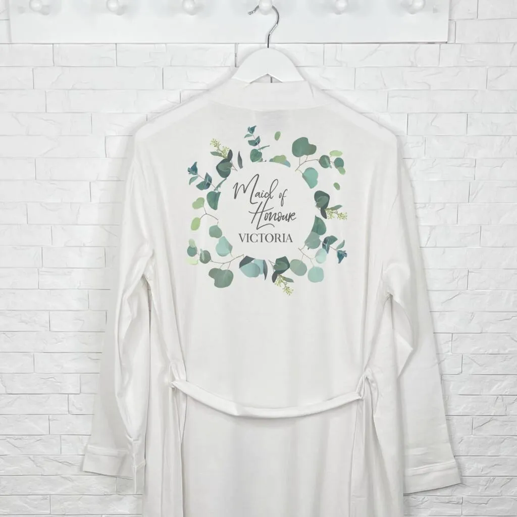 Maid Of Honour Eucalyptus Wedding Dressing Gown