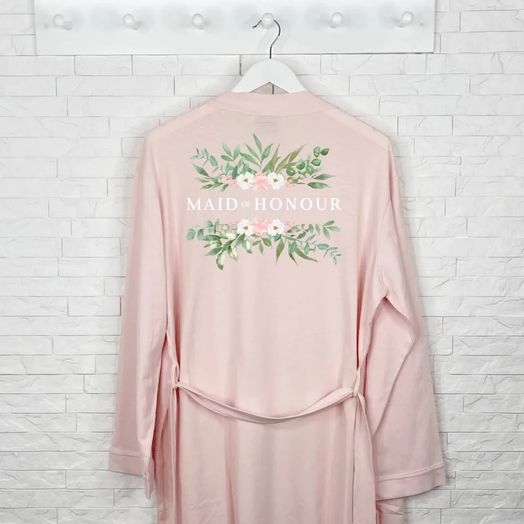 Maid Of Honour Pink Floral Wedding Dressing Gown