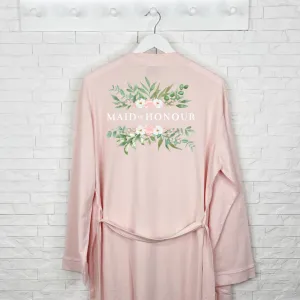 Maid Of Honour Pink Floral Wedding Dressing Gown