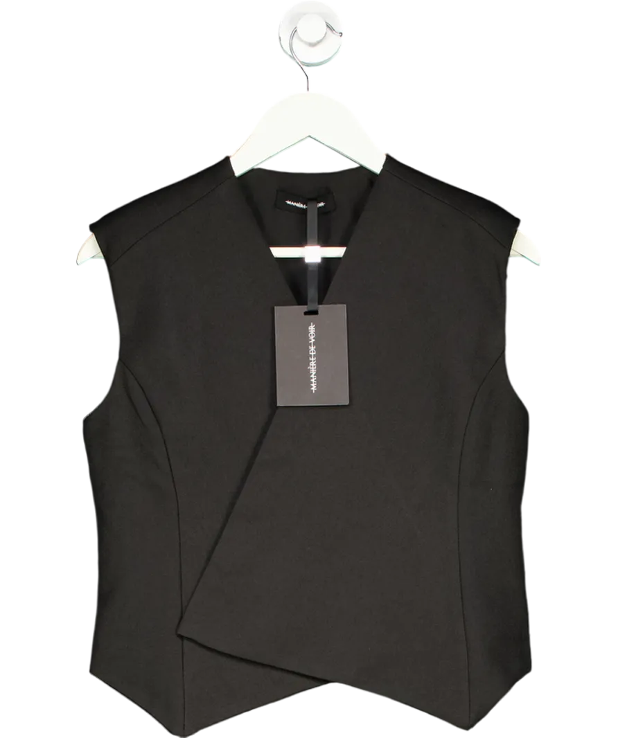 maniere de voir Black Tailored Wrap Waistcoat UK 10