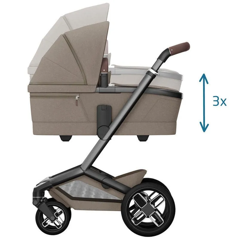 Maxi-Cosi FAME 7 Piece Essential Travel System - Twillic Truffle (Black Wheels)