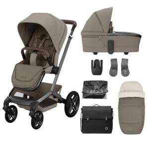Maxi-Cosi FAME 7 Piece Essential Travel System - Twillic Truffle (Black Wheels)