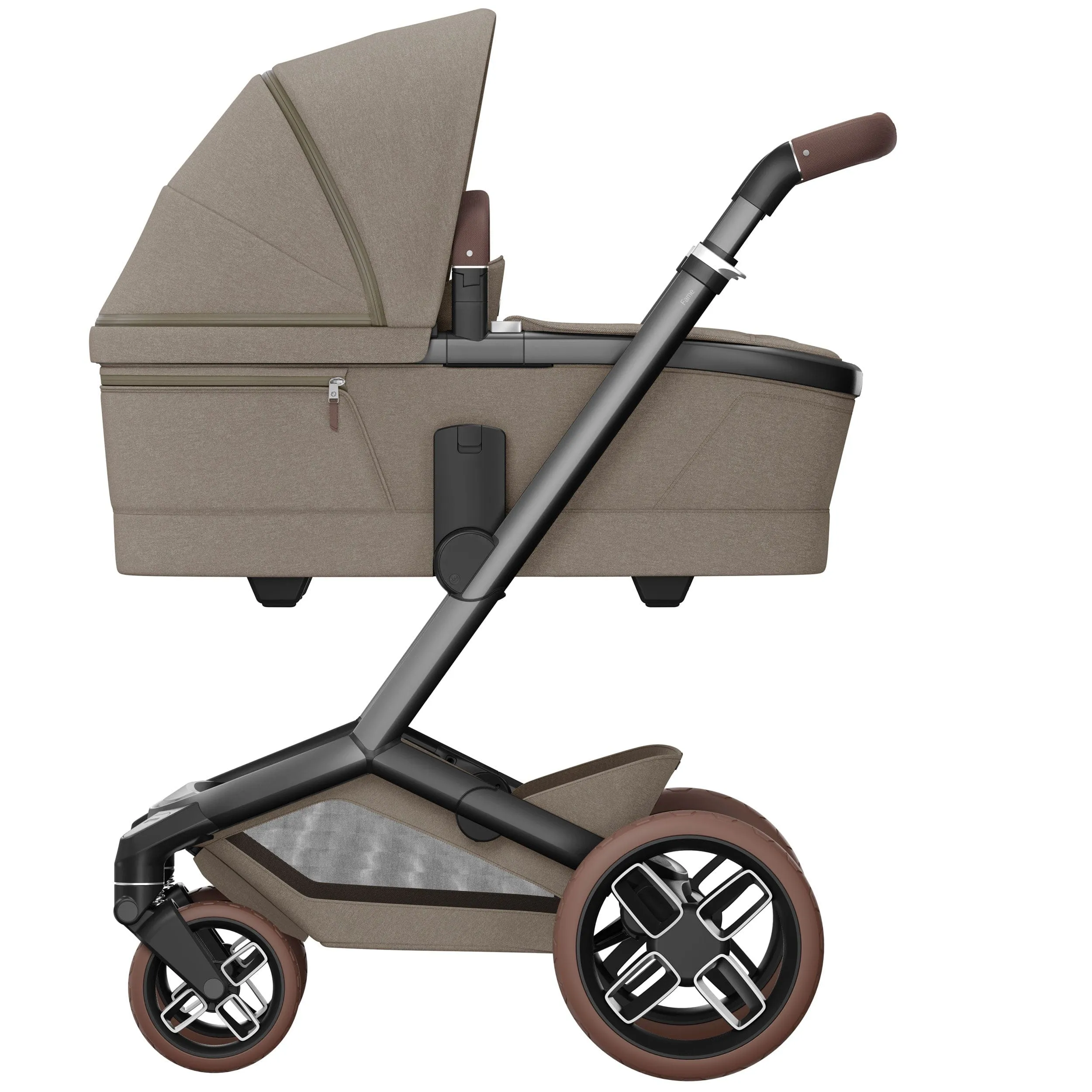 Maxi-Cosi FAME Travel System in Twillic Truffle (Brown Wheels)
