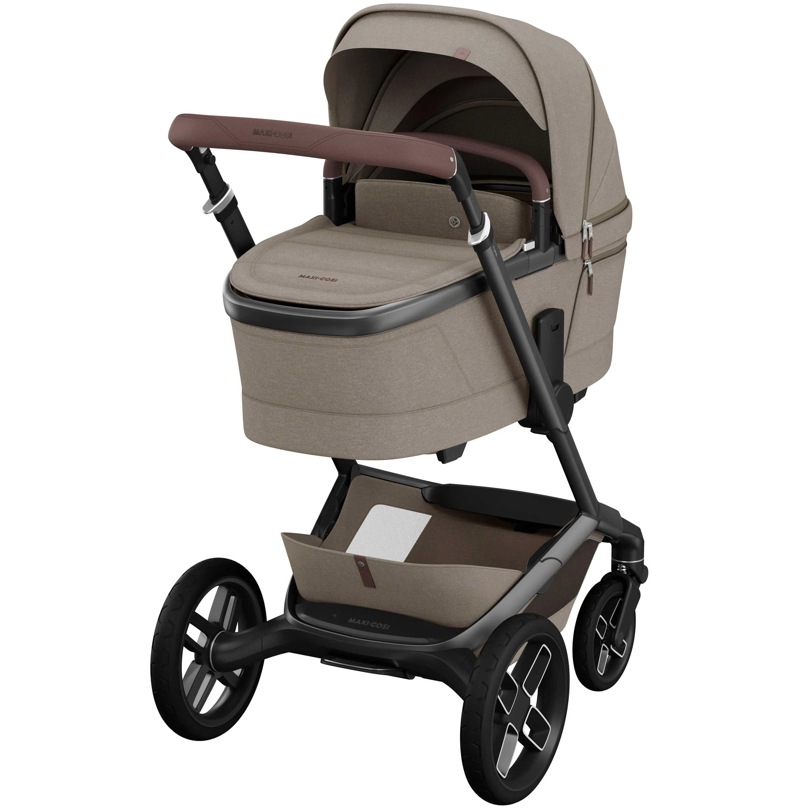 Maxi-Cosi FAME Travel System (Pebble 360 Pro 2 & Base KIT) in Twillic Truffle - Black Wheels