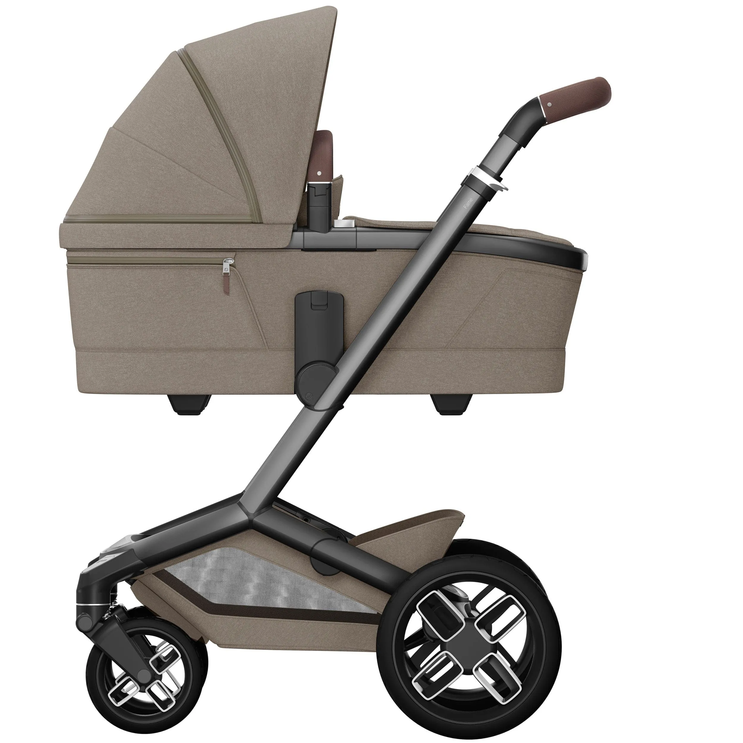 Maxi-Cosi FAME Travel System (Pebble 360 Pro 2 & Base KIT) in Twillic Truffle - Black Wheels
