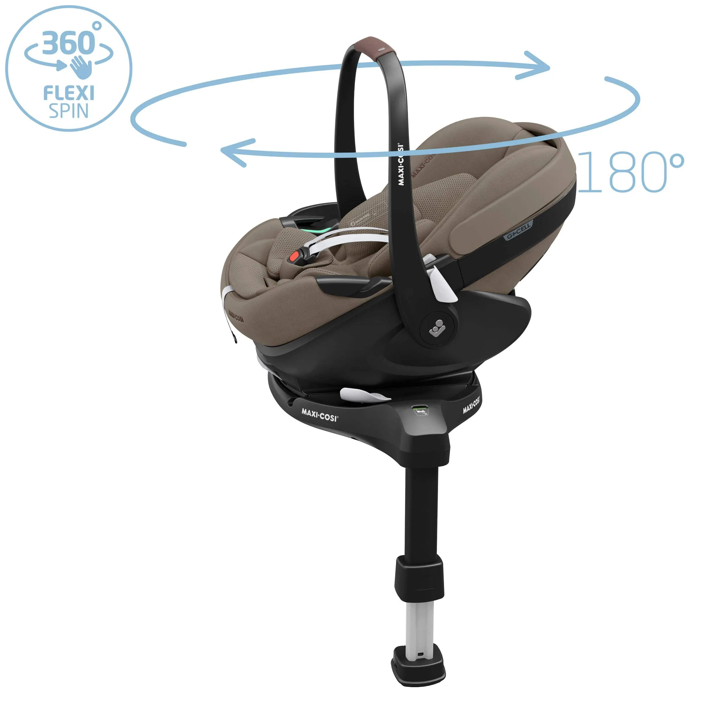 Maxi-Cosi FAME Travel System (Pebble 360 Pro 2 & Base KIT) in Twillic Truffle - Black Wheels