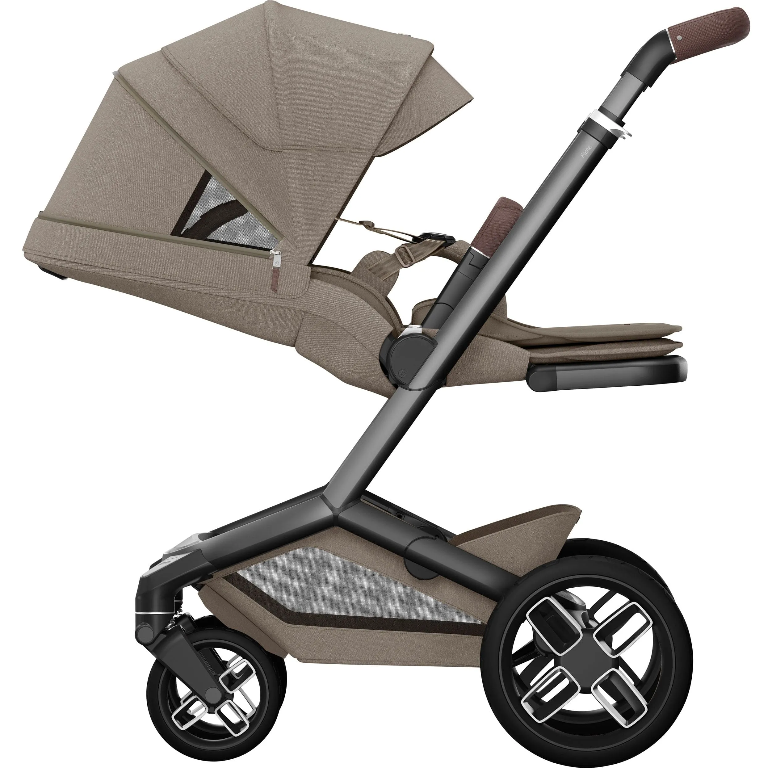 Maxi-Cosi FAME Travel System (Pebble 360 Pro 2 & Base KIT) in Twillic Truffle - Black Wheels