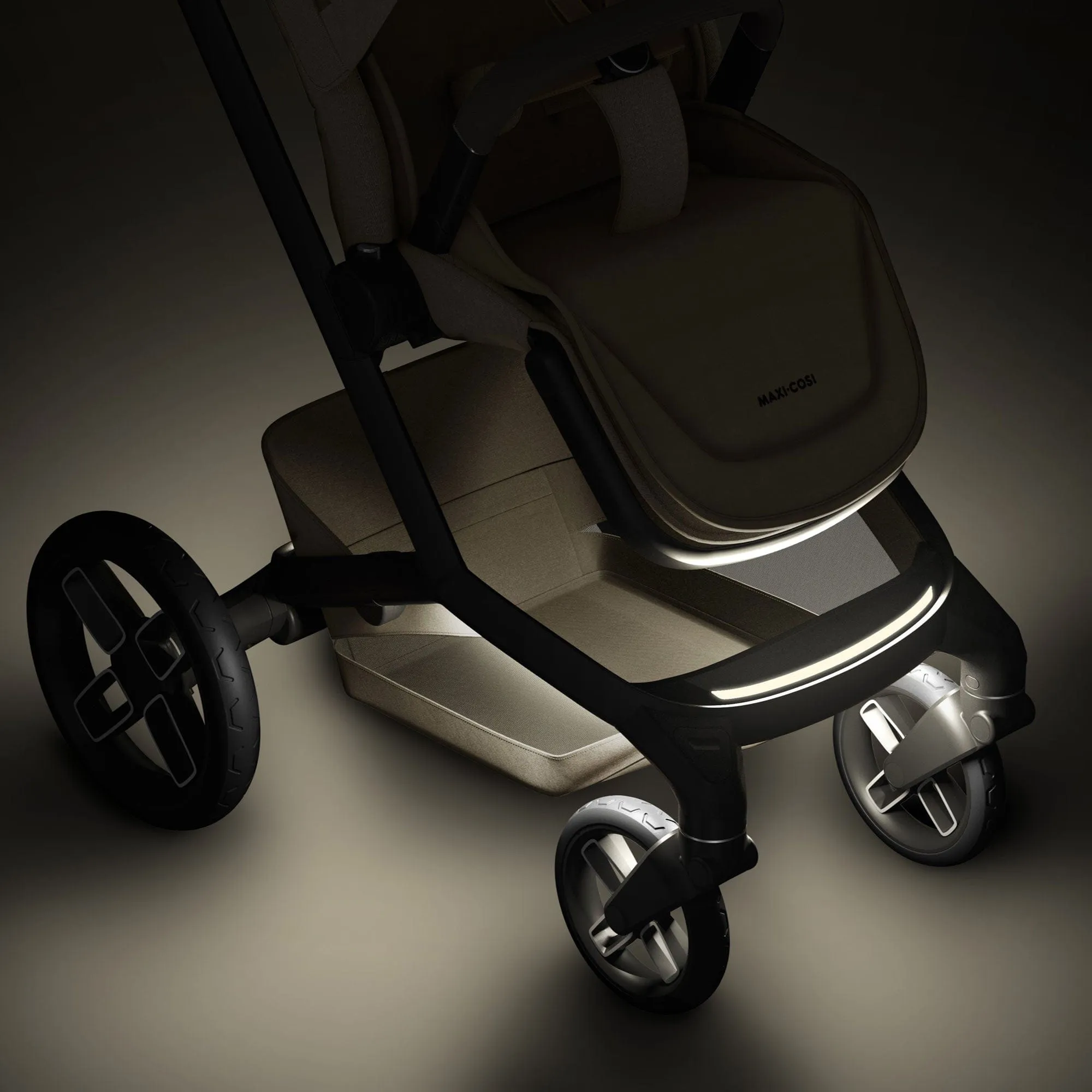 Maxi-Cosi FAME Travel System (Pebble 360 Pro 2 & Base KIT) in Twillic Truffle - Black Wheels