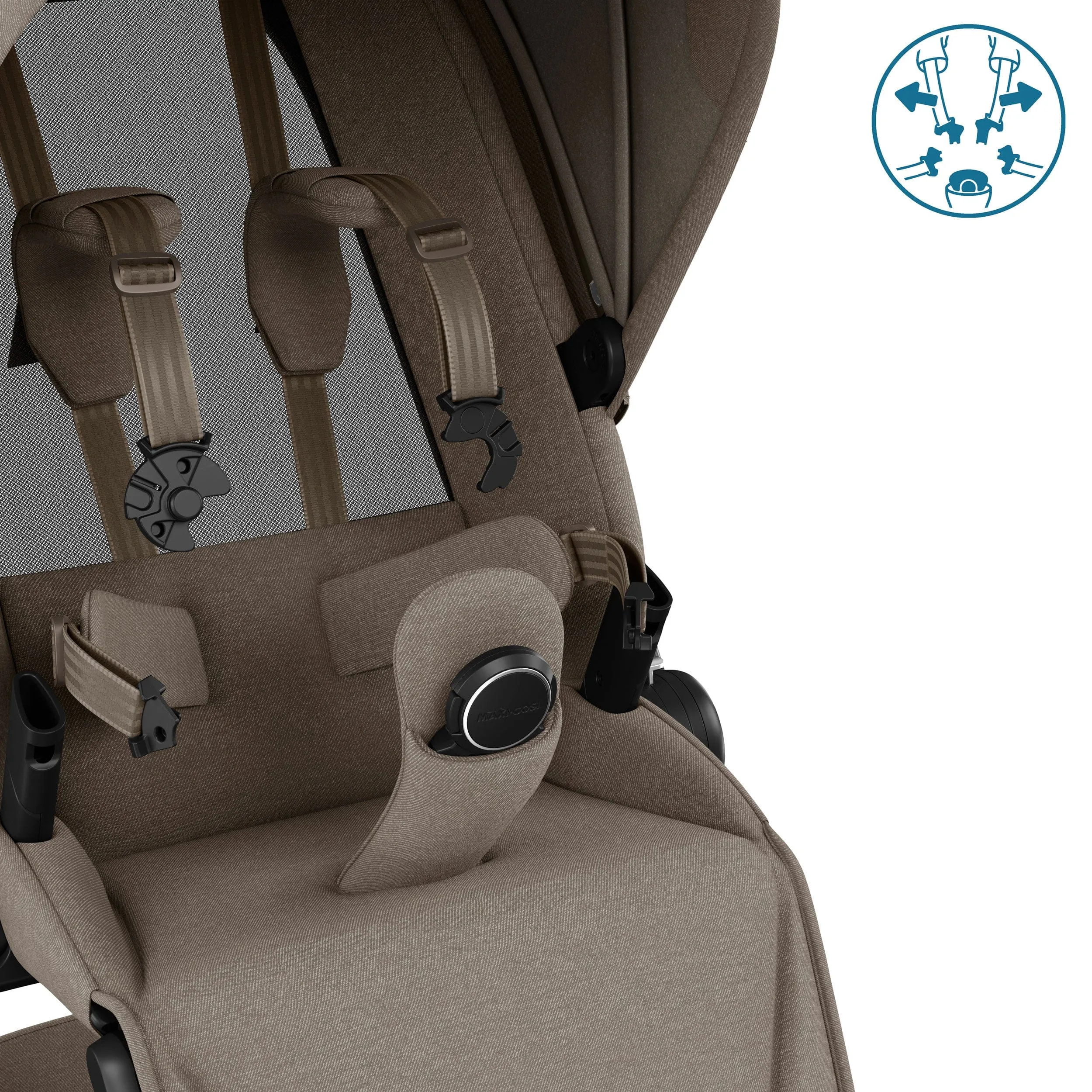 Maxi-Cosi FAME Travel System (Pebble 360 Pro 2 & Base KIT) in Twillic Truffle - Black Wheels