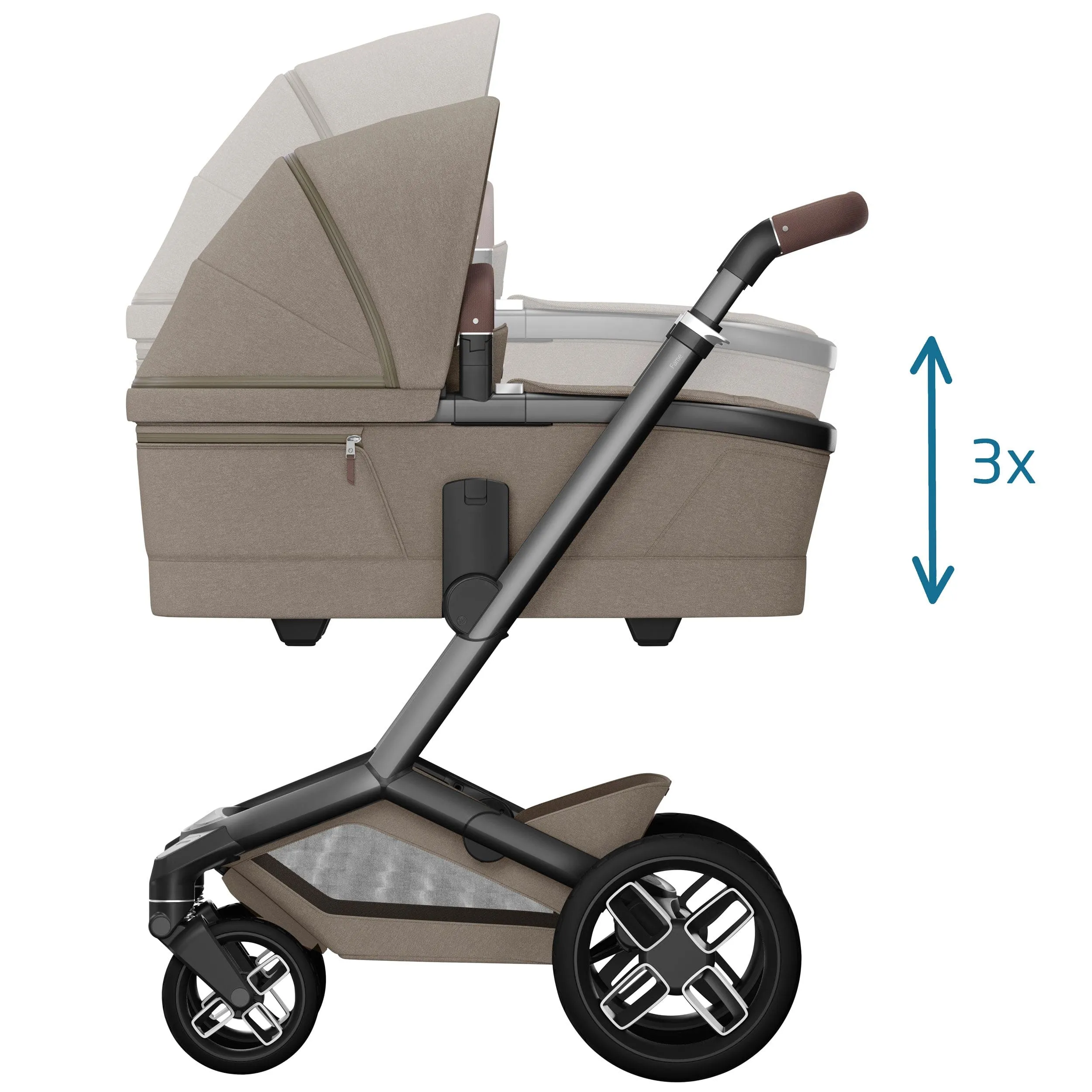 Maxi-Cosi FAME Travel System (Pebble 360 Pro 2 & Base KIT) in Twillic Truffle - Black Wheels
