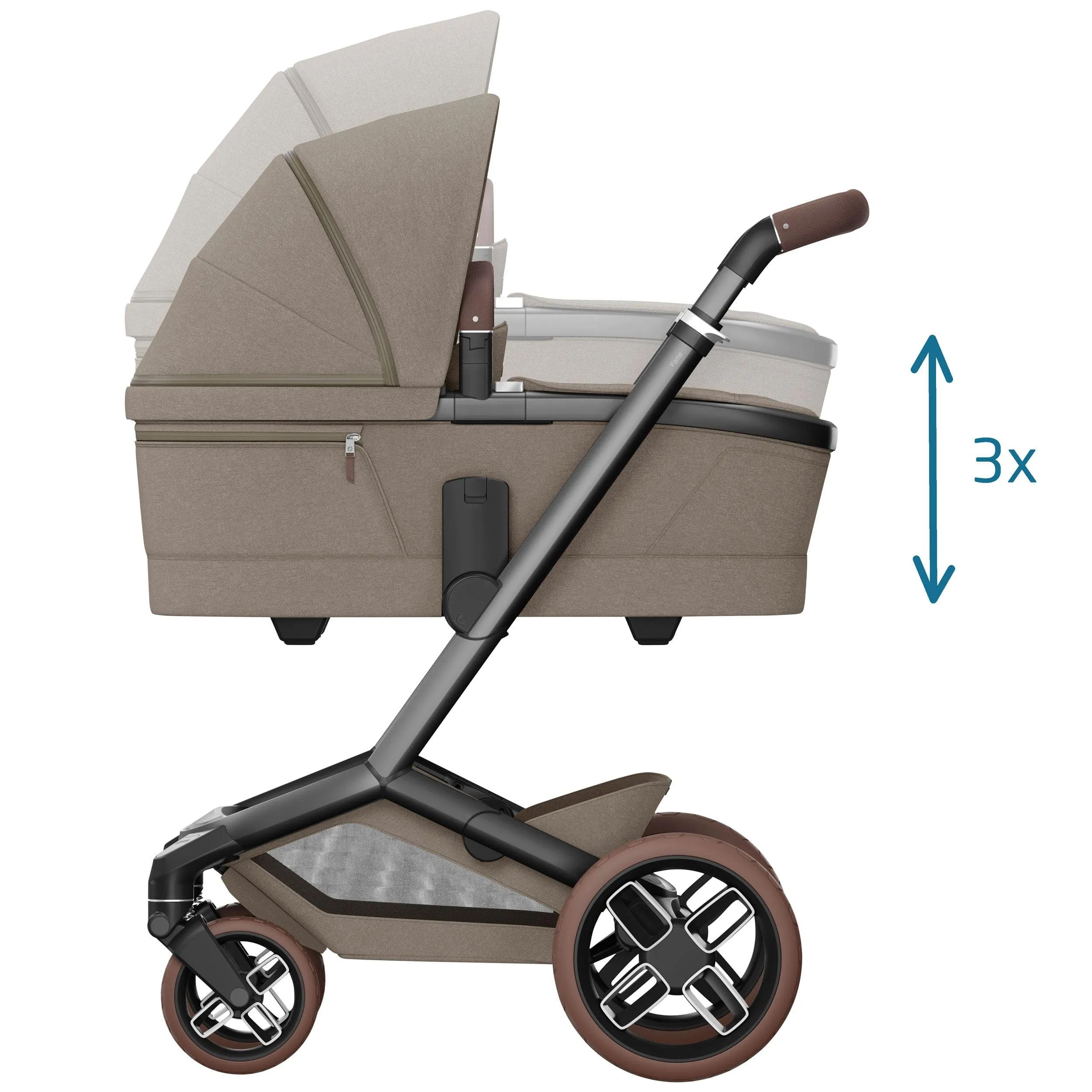 Maxi-Cosi FAME Travel System (Pebble 360 Pro 2 & Base KIT) in Twillic Truffle - Brown Wheels