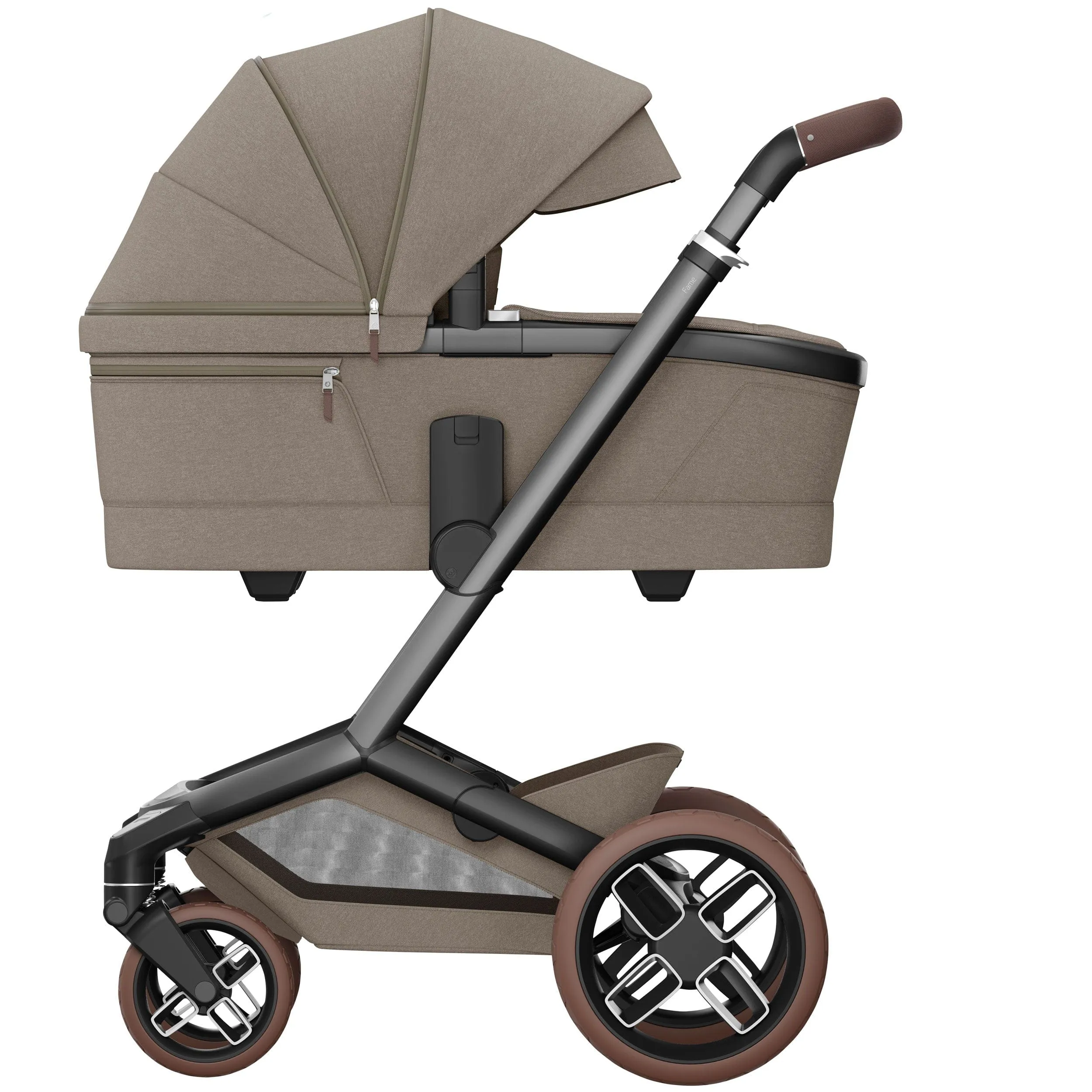 Maxi-Cosi FAME Travel System (Pebble 360 Pro 2 & Base KIT) in Twillic Truffle - Brown Wheels