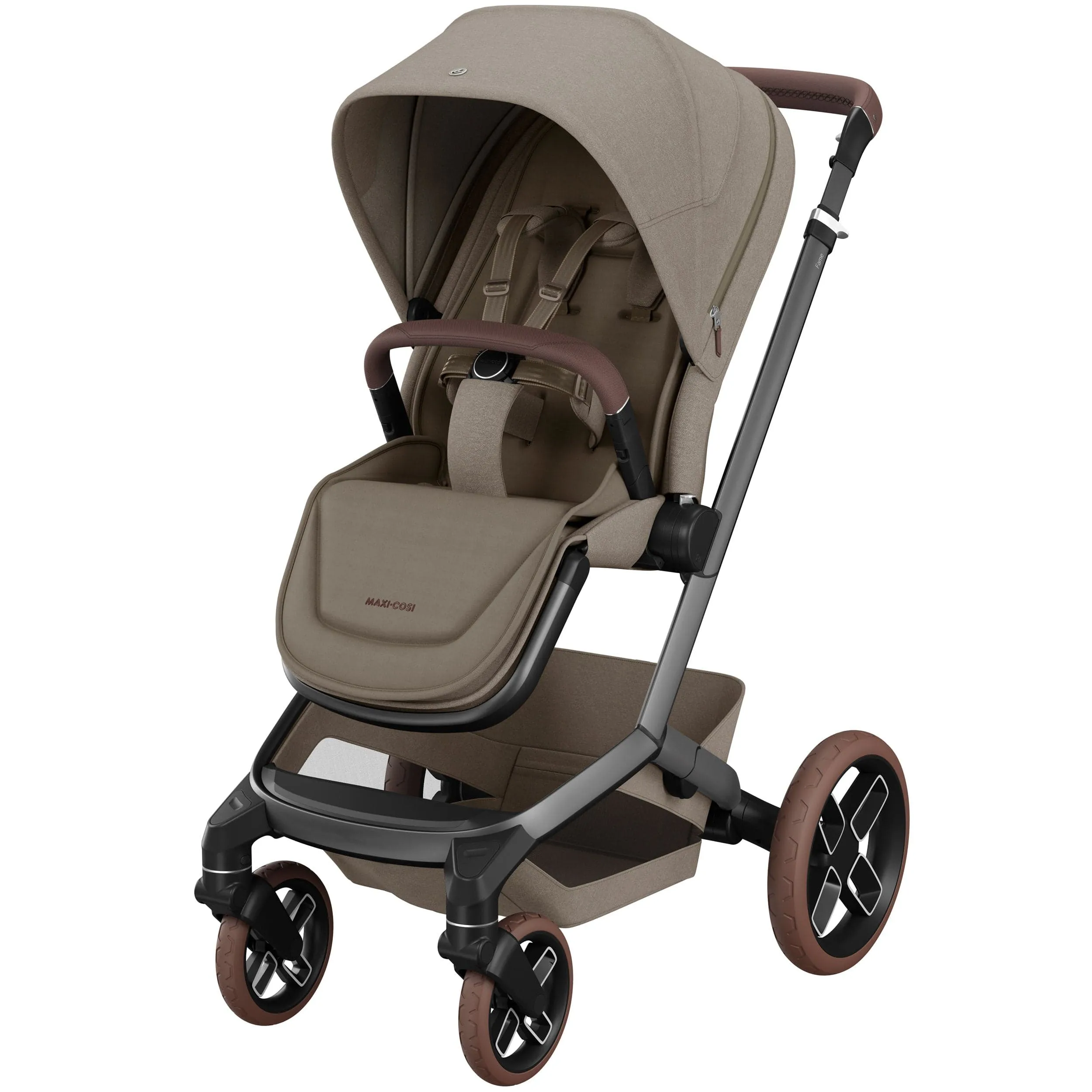 Maxi-Cosi FAME Travel System (Pebble 360 Pro 2 & Base KIT) in Twillic Truffle - Brown Wheels