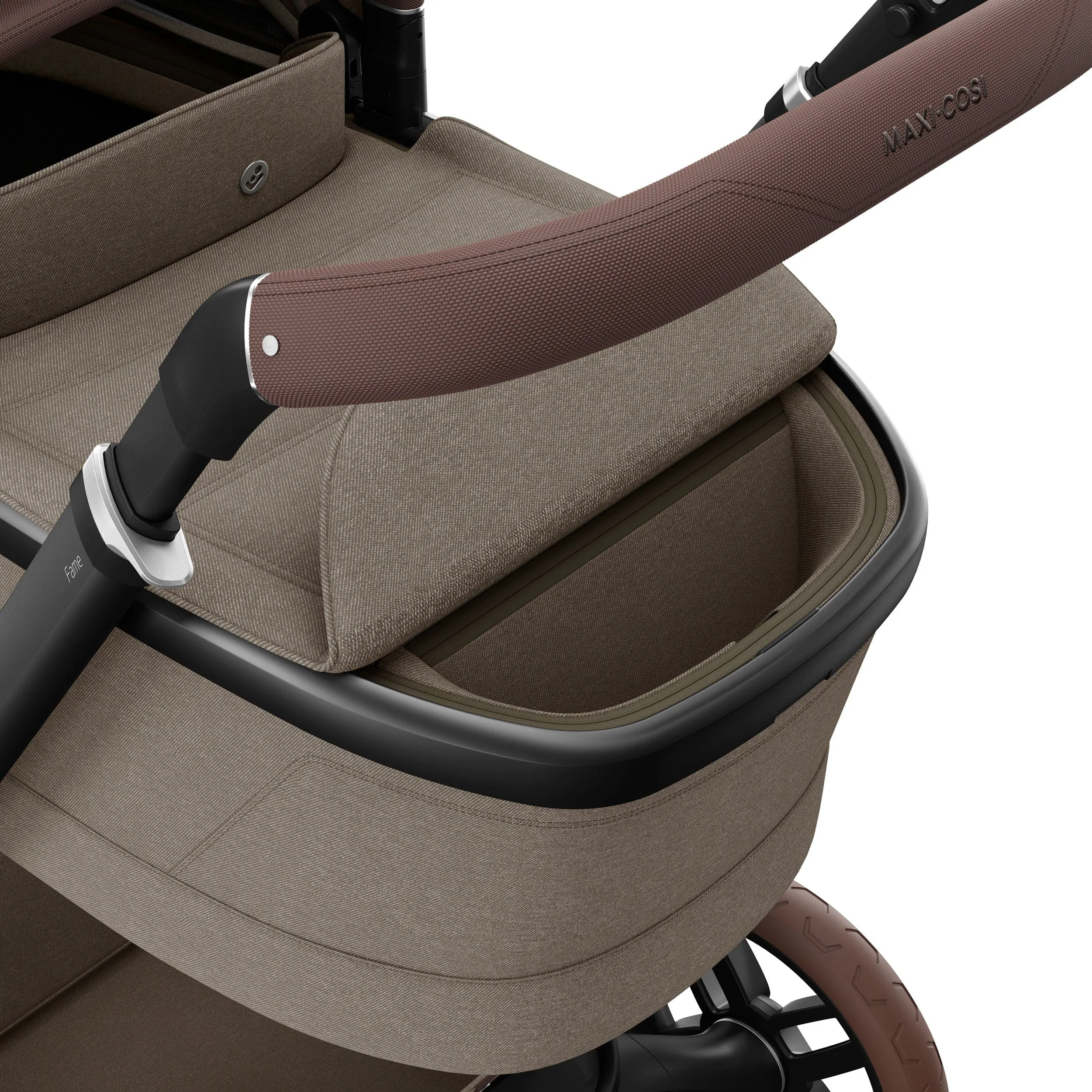 Maxi-Cosi FAME Travel System (Pebble 360 Pro 2 & Base KIT) in Twillic Truffle - Brown Wheels