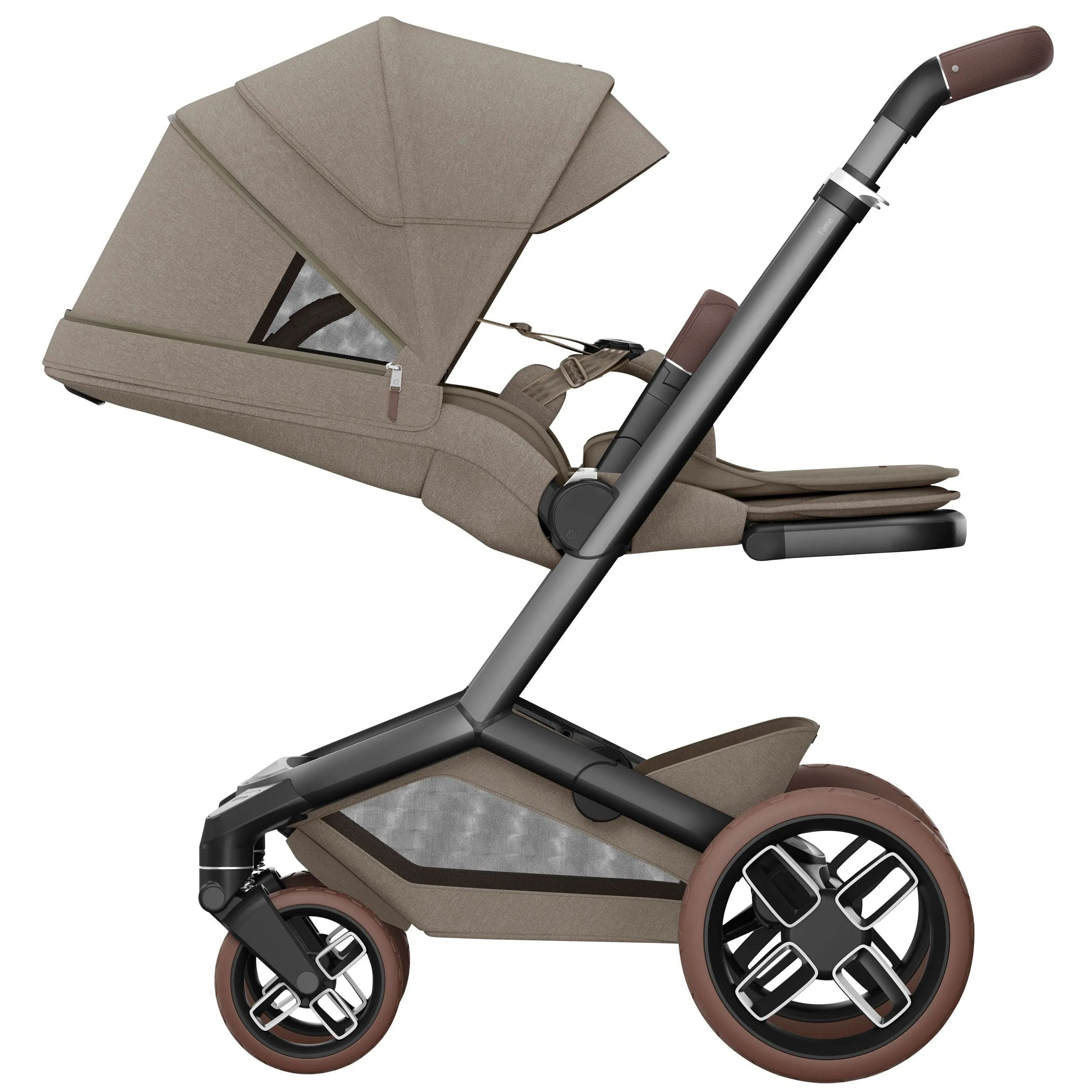 Maxi-Cosi FAME Travel System (Pebble 360 Pro 2 & Base KIT) in Twillic Truffle - Brown Wheels