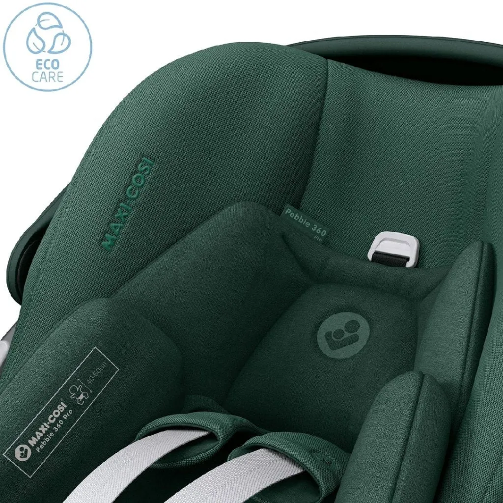 MAXI COSI Pebble 360PRO Car Seat & FamilyFix 360PRO Base - Essential Green