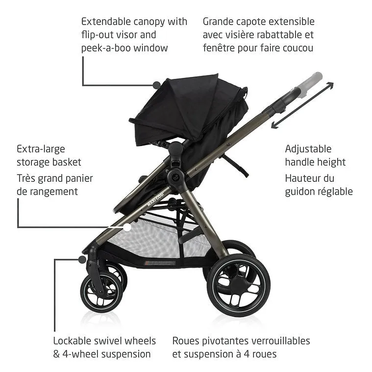 Maxi-Cosi Zelia Luxe 5-in-1 Modular Travel System - Essential Green