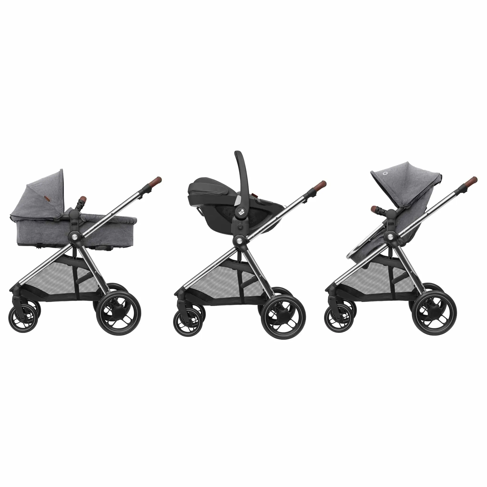 Maxi-Cosi Zelia Luxe Cabriofix i-Size & Base Travel System in Twillic Grey